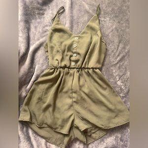 Olive green Romper/Open back